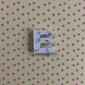 Nine Angels Jesmonite letters & numbers, pastel pink, silver leaf design