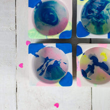 Load image into Gallery viewer, Nine Angels Jesmonite marbled tea light holder set, mini planter
