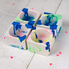 Load image into Gallery viewer, Nine Angels Jesmonite marbled tie-dye tea light holder