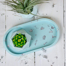 Load image into Gallery viewer, Nine Angels Jesmonite mini planters, 2 pastel blue tiny succulent planters