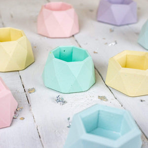 Nine Angels Jesmonite mini planters, 2 pastel lilac tiny succulent planters