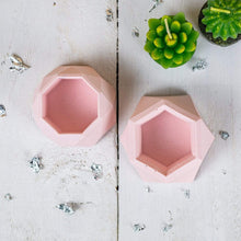 Load image into Gallery viewer, Nine Angels Jesmonite mini planters, 2 pastel pink tiny succulent planters