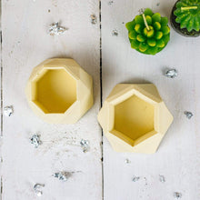 Load image into Gallery viewer, Nine Angels Jesmonite mini planters, 2 pastel yellow tiny succulent planters