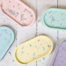 Load image into Gallery viewer, Nine Angels Jesmonite oval trinket tray, pastel yellow