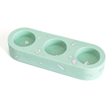 Load image into Gallery viewer, Nine Angels Jesmonite pastel green triple tea light holder