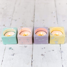 Load image into Gallery viewer, Nine Angels Jesmonite pastel yellow tea light holder, mini planter
