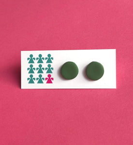 Nine Angels Khaki circle earrings