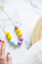Load image into Gallery viewer, Nine Angels Lemon yellow, lilac &amp; mint adjustable necklace