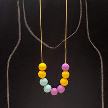 Load image into Gallery viewer, Nine Angels Lemon yellow, lilac &amp; mint adjustable necklace