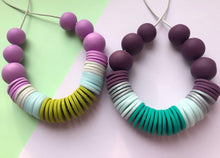 Load image into Gallery viewer, Nine Angels Lilac, grey, ice blue &amp; olive statement necklace