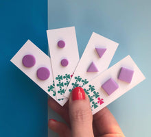 Load image into Gallery viewer, Nine Angels Lilac mini-circle earrings