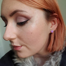 Load image into Gallery viewer, Nine Angels Lilac mini-circle earrings