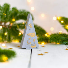 Load image into Gallery viewer, Nine Angels Lilac Pastel and gold leaf jesmonite Christmas tree ornaments