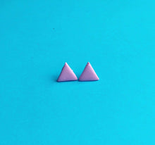 Load image into Gallery viewer, Nine Angels Lilac triangle earrings