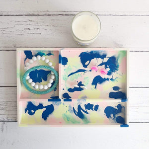 Nine Angels Marbled jesmonite desk/dressing table organiser