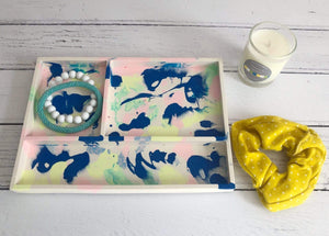 Nine Angels Marbled jesmonite desk/dressing table organiser