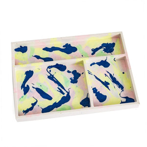Nine Angels Marbled jesmonite desk/dressing table organiser