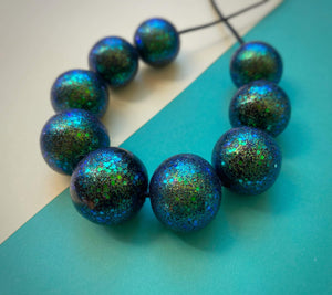 Nine Angels Mermaid green glitter sparkly necklace