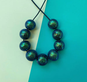 Nine Angels Mermaid green glitter sparkly necklace