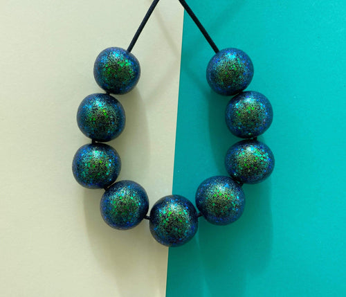 Nine Angels Mermaid green glitter sparkly necklace