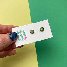 Load image into Gallery viewer, Nine Angels Mermaid green glittery stud earrings