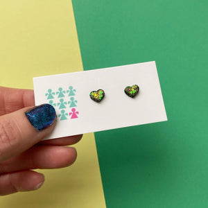 Nine Angels Mermaid green glittery stud earrings