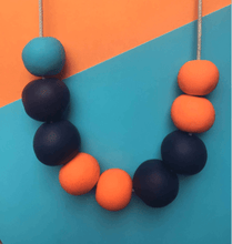Load image into Gallery viewer, Nine Angels Navy, orange and turquoise necklace