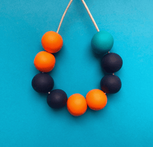 Load image into Gallery viewer, Nine Angels Navy, orange and turquoise necklace