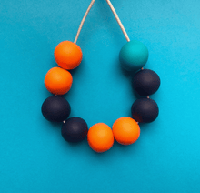 Load image into Gallery viewer, Nine Angels Navy, orange and turquoise necklace