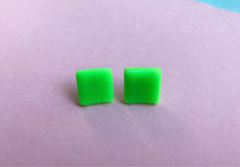 Load image into Gallery viewer, Nine Angels Neon green geometric earrings