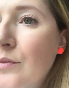 Nine Angels Neon orange circle earrings