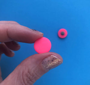 Nine Angels Neon pink circle earrings