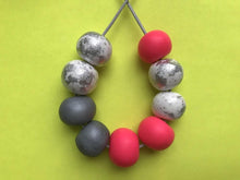 Load image into Gallery viewer, Nine Angels Neon pink &amp; silver statement necklace