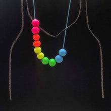 Load image into Gallery viewer, Nine Angels Neon rainbow clay bead necklace