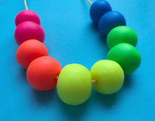Load image into Gallery viewer, Nine Angels Neon rainbow clay bead necklace