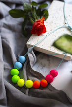 Load image into Gallery viewer, Nine Angels Neon rainbow clay bead necklace