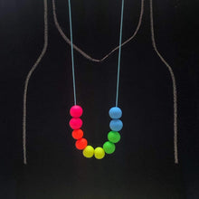Load image into Gallery viewer, Nine Angels Neon rainbow clay bead necklace