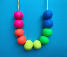 Load image into Gallery viewer, Nine Angels Neon rainbow clay bead necklace