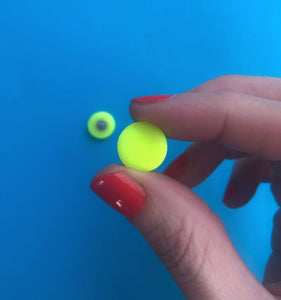 Nine Angels Neon yellow circle earrings