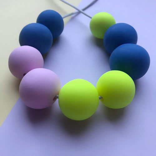 Nine Angels Neon yellow, pink & blue adjustable necklace