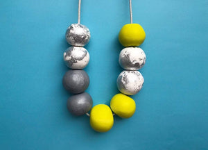 Nine Angels Neon yellow & silver statement necklace