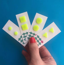 Load image into Gallery viewer, Nine Angels Neon yellow tiny circle earrings