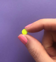 Load image into Gallery viewer, Nine Angels Neon yellow tiny circle earrings