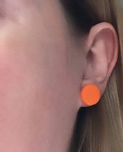 Load image into Gallery viewer, Nine Angels Orange circle stud earrings
