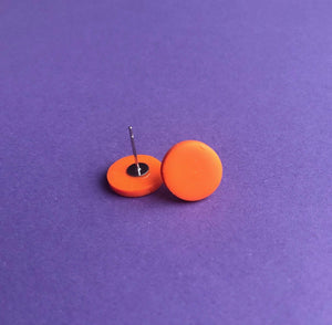 Nine Angels Orange circle stud earrings