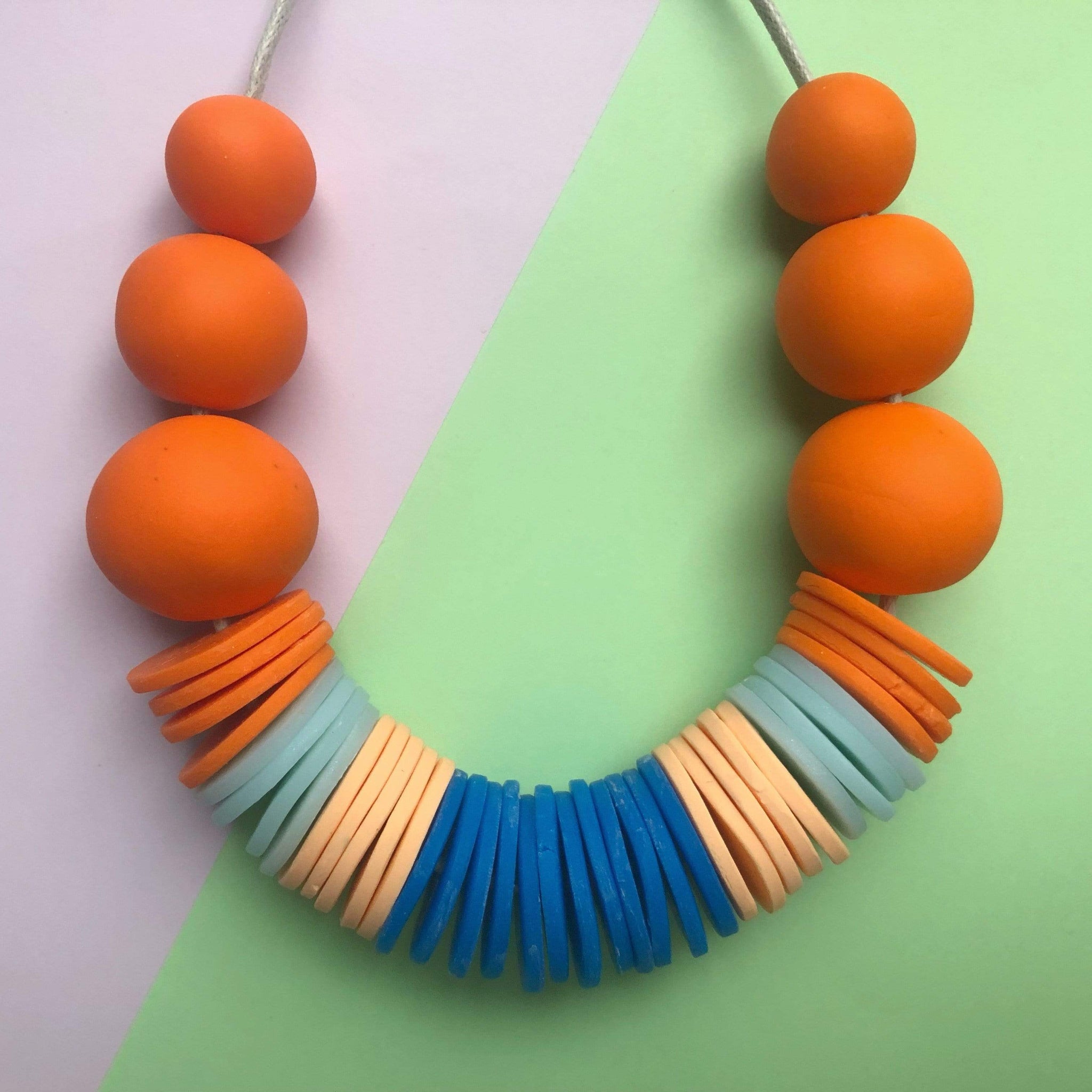 Orange and hotsell blue necklace