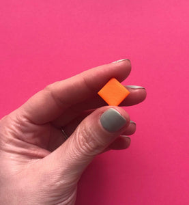 Nine Angels Orange square clay earrings
