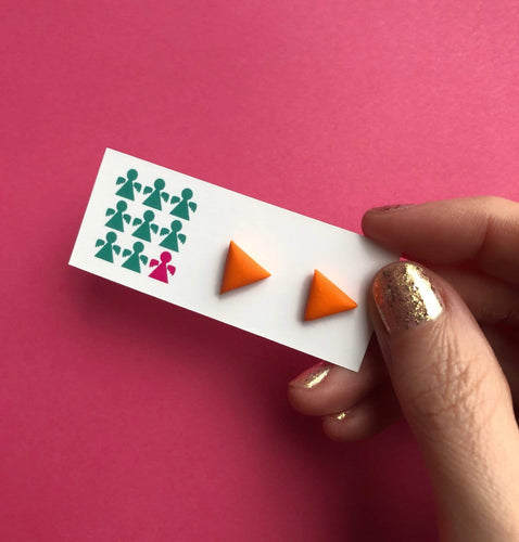 Nine Angels Orange triangle earrings