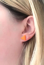 Load image into Gallery viewer, Nine Angels Orange triangle earrings