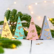 Load image into Gallery viewer, Nine Angels Pastel and gold leaf jesmonite Christmas tree ornaments